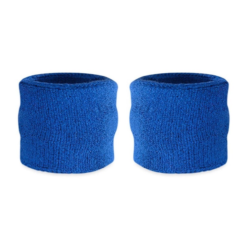 Suddora Wrist Sweatbands, Absorbent and Breathable Thick Cotton Bands for Working Out, Gymnastics, Basketball, Tennis, and Football, Multiuse Wristbands for Costumes and Cosplay, Blue - Image 1